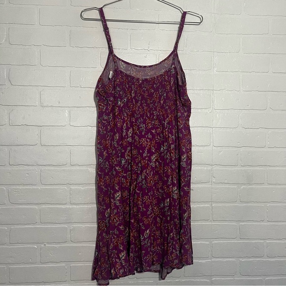 GAP Womens Mini Dress Purple Floral Spaghetti Straps Flowy Fit Medium Summertime - Picture 2 of 7
